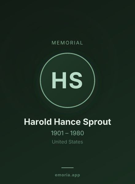 Memorial portrait of Harold Hance Sprout