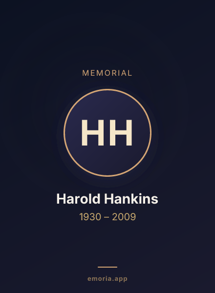 Memorial portrait of Harold Hankins