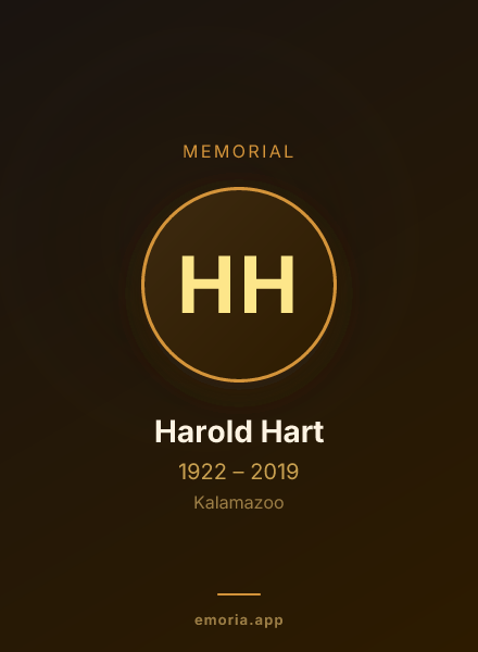 Memorial portrait of Harold Hart