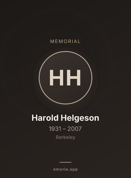 Memorial portrait of Harold Helgeson
