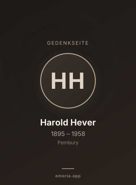 Gedenkportrait von Harold Hever