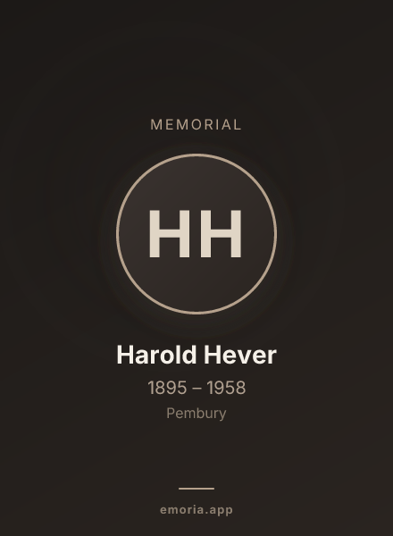 Memorial portrait of Harold Hever