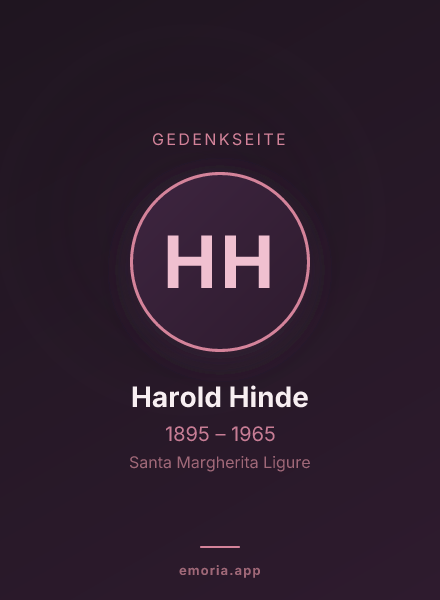Gedenkportrait von Harold Hinde