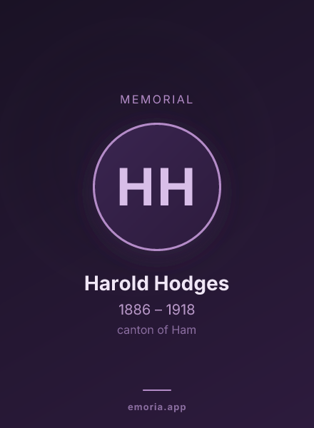 Memorial portrait of Harold Hodges
