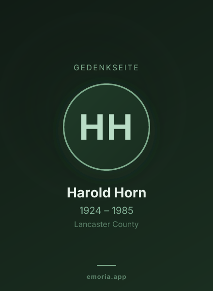 Gedenkportrait von Harold Horn