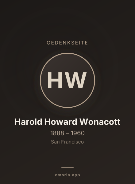 Gedenkportrait von Harold Howard Wonacott