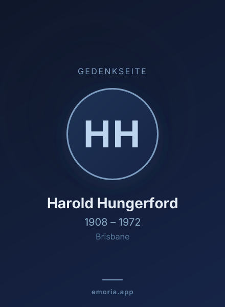 Gedenkportrait von Harold Hungerford