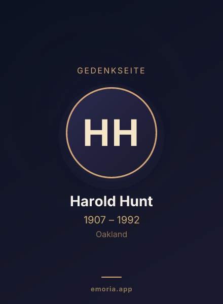 Gedenkportrait von Harold Hunt