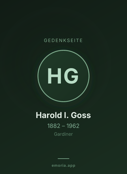 Gedenkportrait von Harold I. Goss