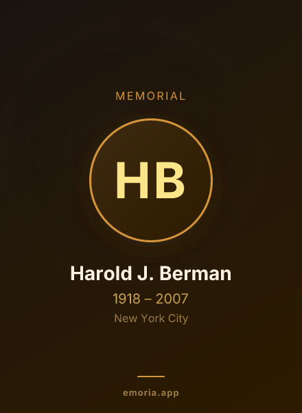 Memorial portrait of Harold J. Berman