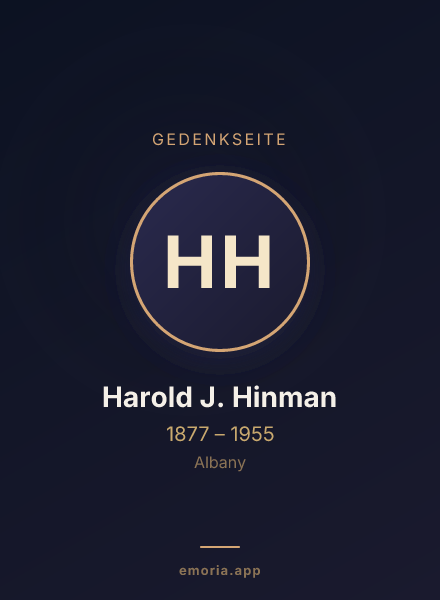 Gedenkportrait von Harold J. Hinman