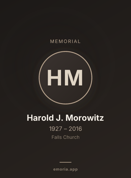 Memorial portrait of Harold J. Morowitz