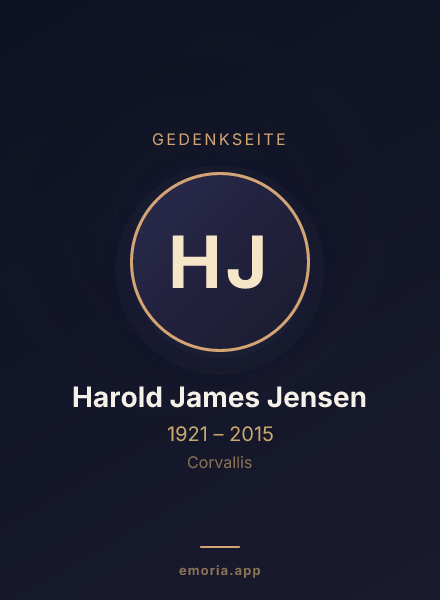 Gedenkportrait von Harold James Jensen