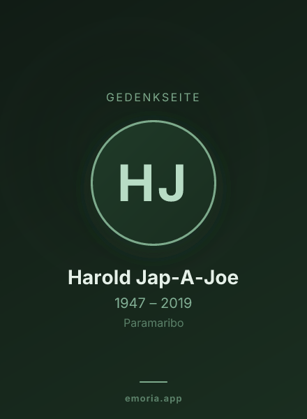 Gedenkportrait von Harold Jap-A-Joe