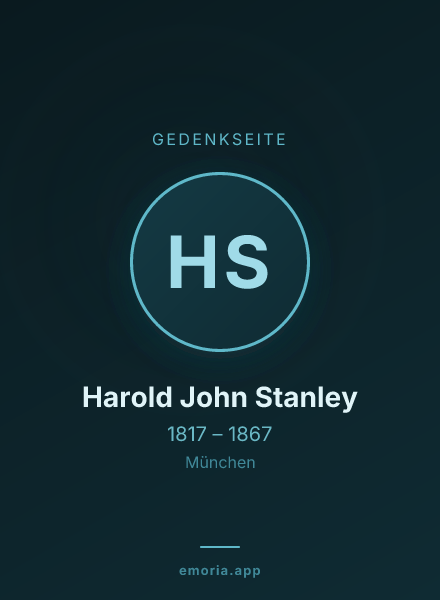 Gedenkportrait von Harold John Stanley
