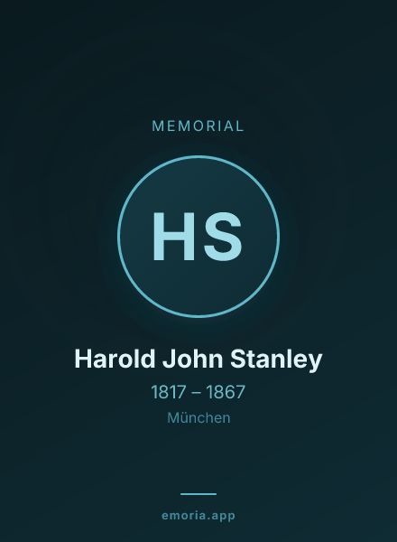 Memorial portrait of Harold John Stanley