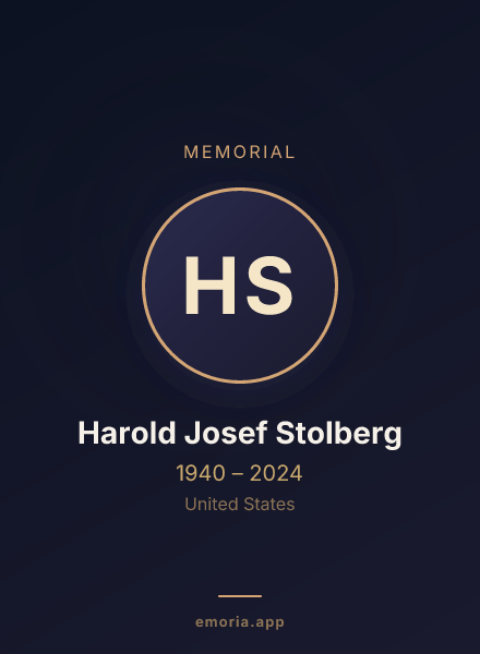 Memorial portrait of Harold Josef Stolberg