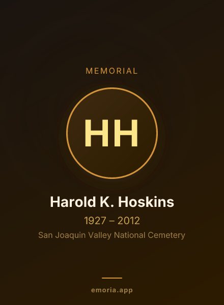 Memorial portrait of Harold K. Hoskins
