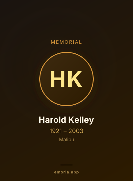 Memorial portrait of Harold Kelley