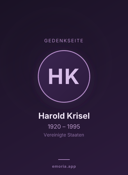 Gedenkportrait von Harold Krisel
