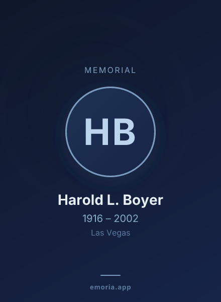 Memorial portrait of Harold L. Boyer