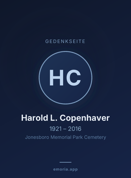 Gedenkportrait von Harold L. Copenhaver