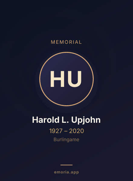 Memorial portrait of Harold L. Upjohn