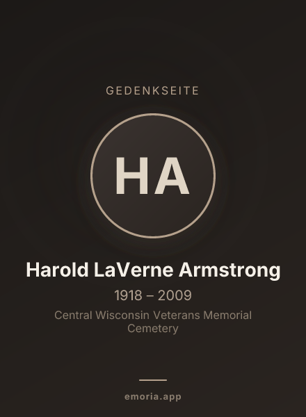 Gedenkportrait von Harold LaVerne Armstrong