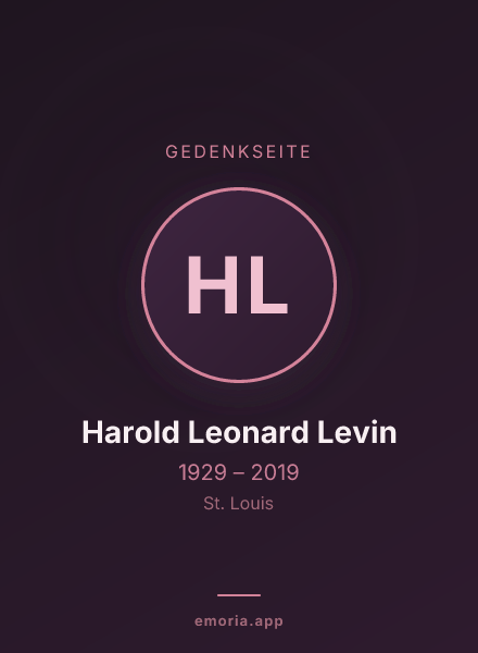 Gedenkportrait von Harold Leonard Levin
