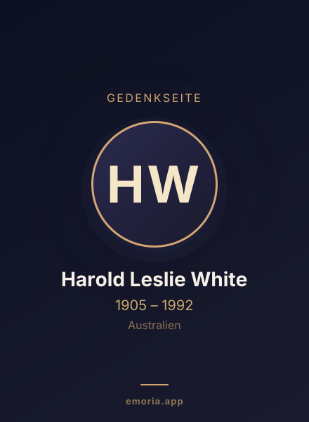 Gedenkportrait von Harold Leslie White