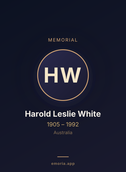 Memorial portrait of Harold Leslie White