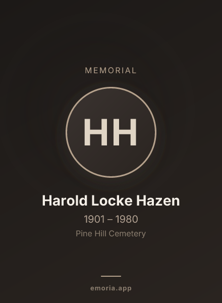 Memorial portrait of Harold Locke Hazen