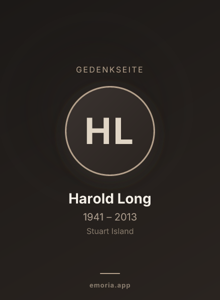 Gedenkportrait von Harold Long