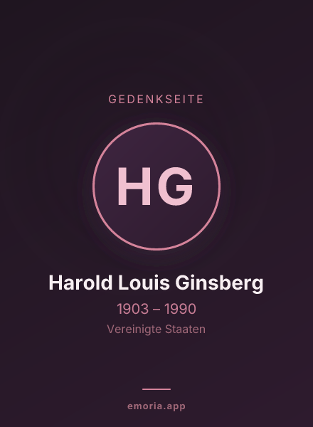 Gedenkportrait von Harold Louis Ginsberg