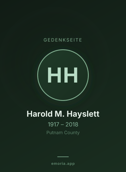 Gedenkportrait von Harold M. Hayslett