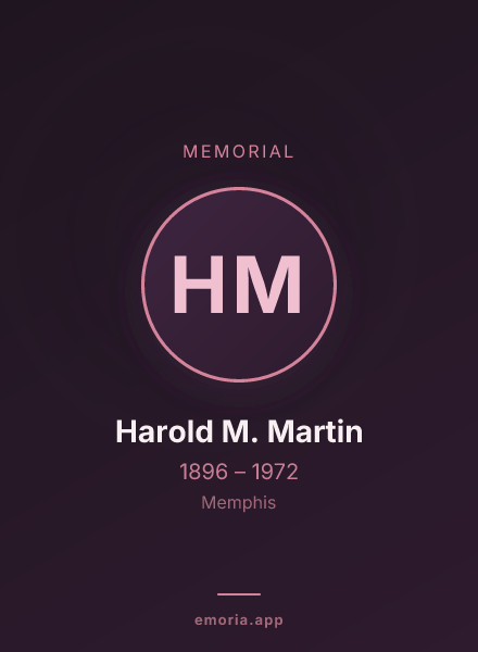 Memorial portrait of Harold M. Martin