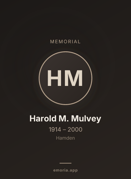 Memorial portrait of Harold M. Mulvey