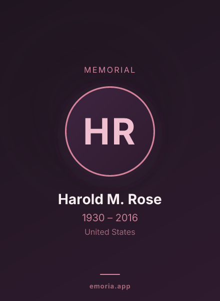 Memorial portrait of Harold M. Rose