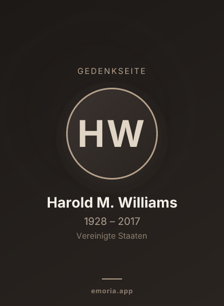 Gedenkportrait von Harold M. Williams