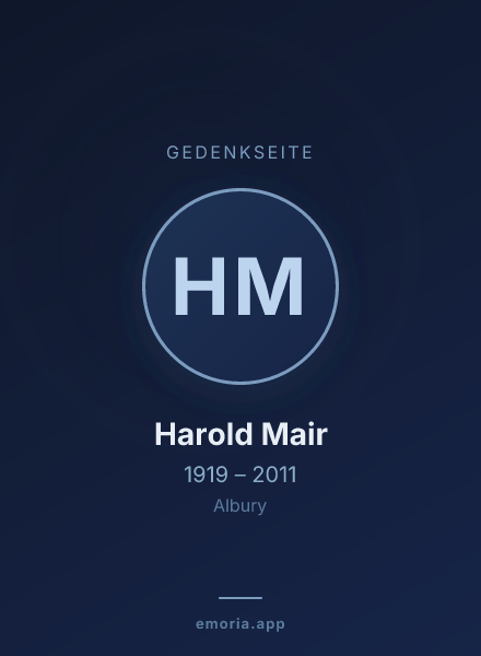 Gedenkportrait von Harold Mair