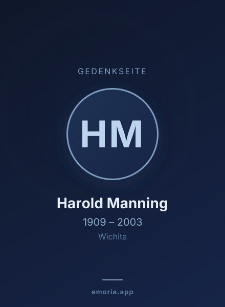 Gedenkportrait von Harold Manning