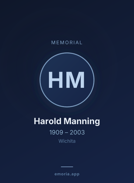 Memorial portrait of Harold Manning