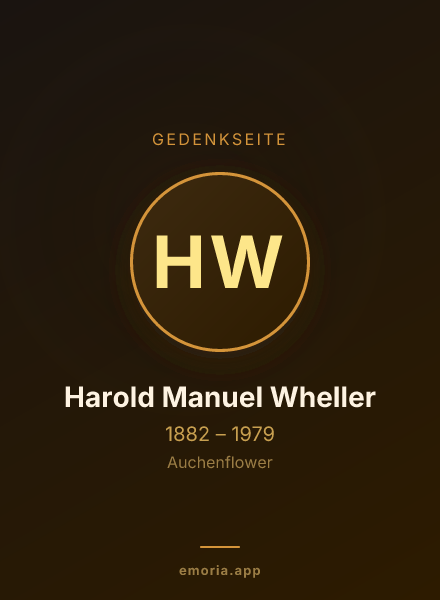 Gedenkportrait von Harold Manuel Wheller