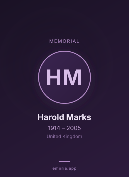 Memorial portrait of Harold Marks