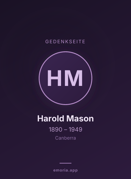 Gedenkportrait von Harold Mason