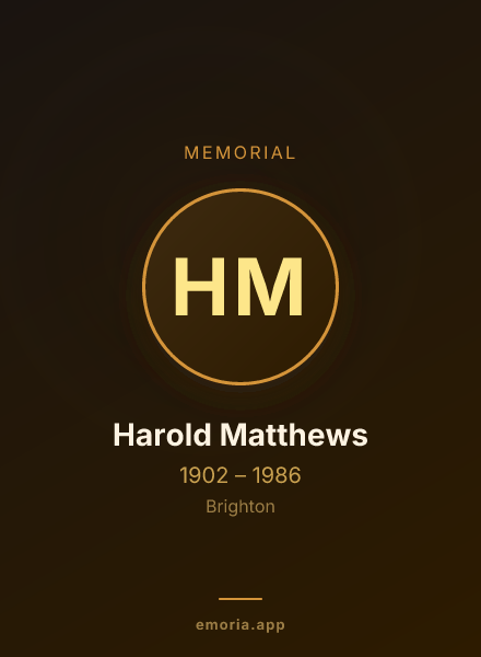 Memorial portrait of Harold Matthews