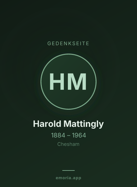 Gedenkportrait von Harold Mattingly