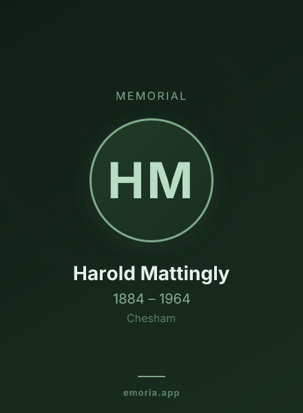 Memorial portrait of Harold Mattingly