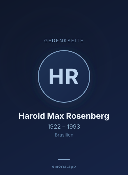 Gedenkportrait von Harold Max Rosenberg