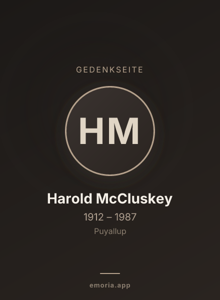 Gedenkportrait von Harold McCluskey